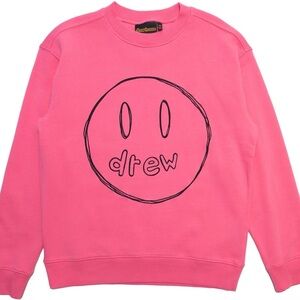 Drew House Smiley Face Oversized  Pink Heavy Weight Cotton Sweatshirt Sz L